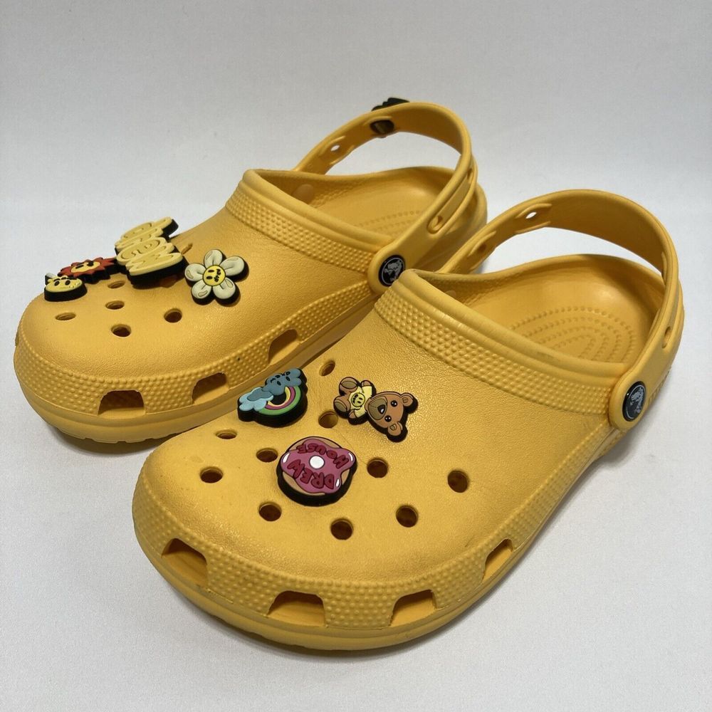 Crocs x Justin Bieber x Drew House Yellow Classic Clog Shoe Size M6 W8 Slip On